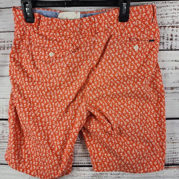 Polo Golf Ralph Lauren Classic Fit Shorts 33 Orange Giraffe Print Cotton Blend - Picture 2 of 9